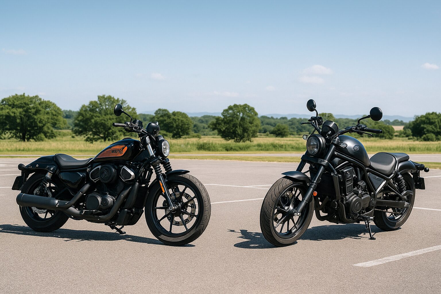 初心者向けに比較されたハーレーと国産大型バイクのイメージ