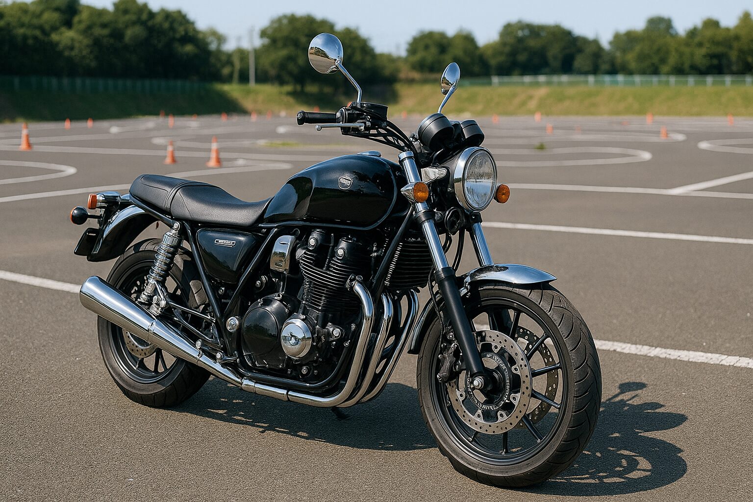 教習所で使用される大型バイクのイメージ