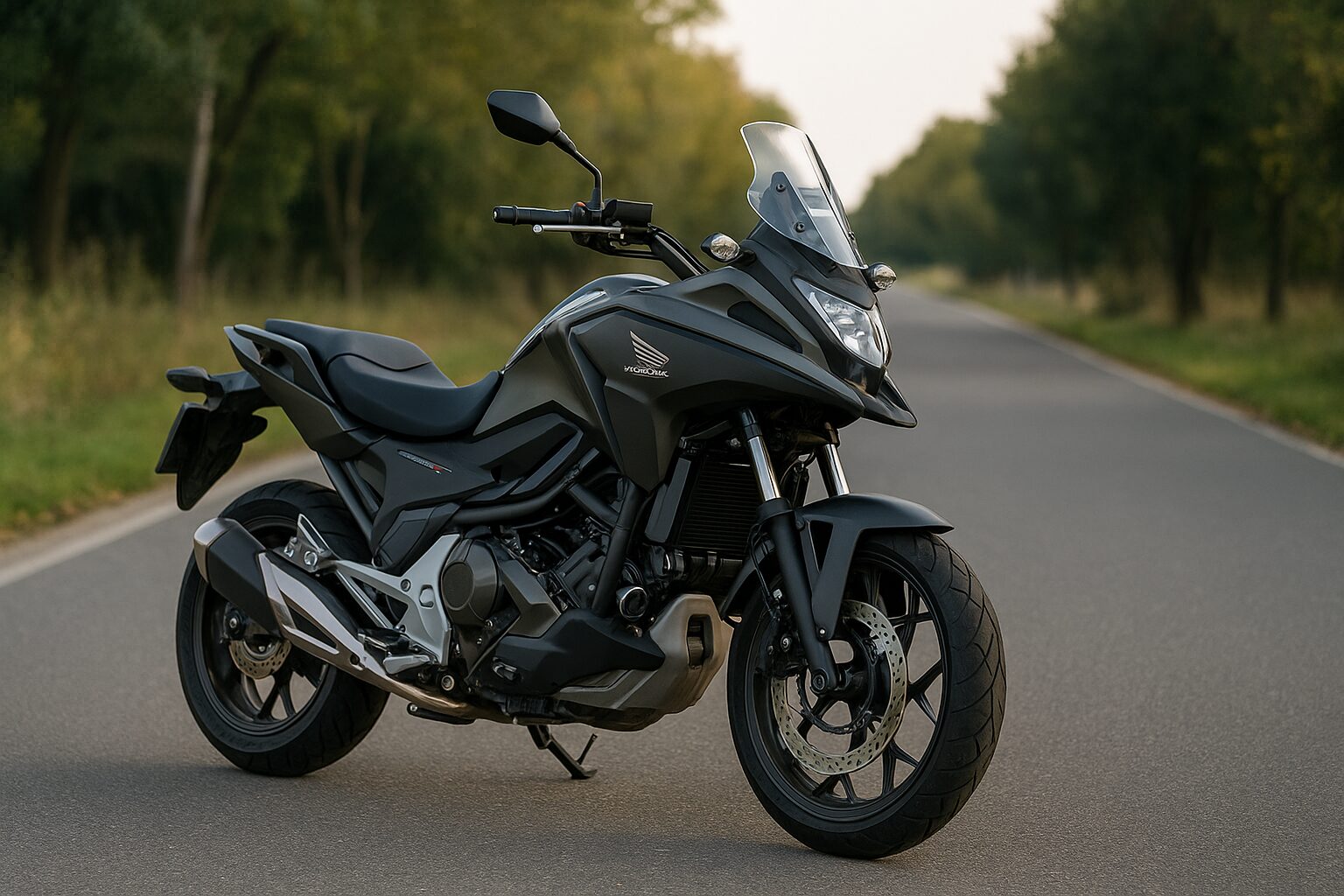 ホンダNC750Xが郊外に停車している写真