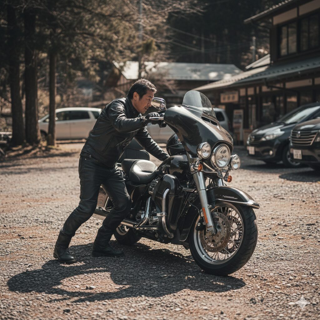 車重が重いことによる立ちゴケの不安