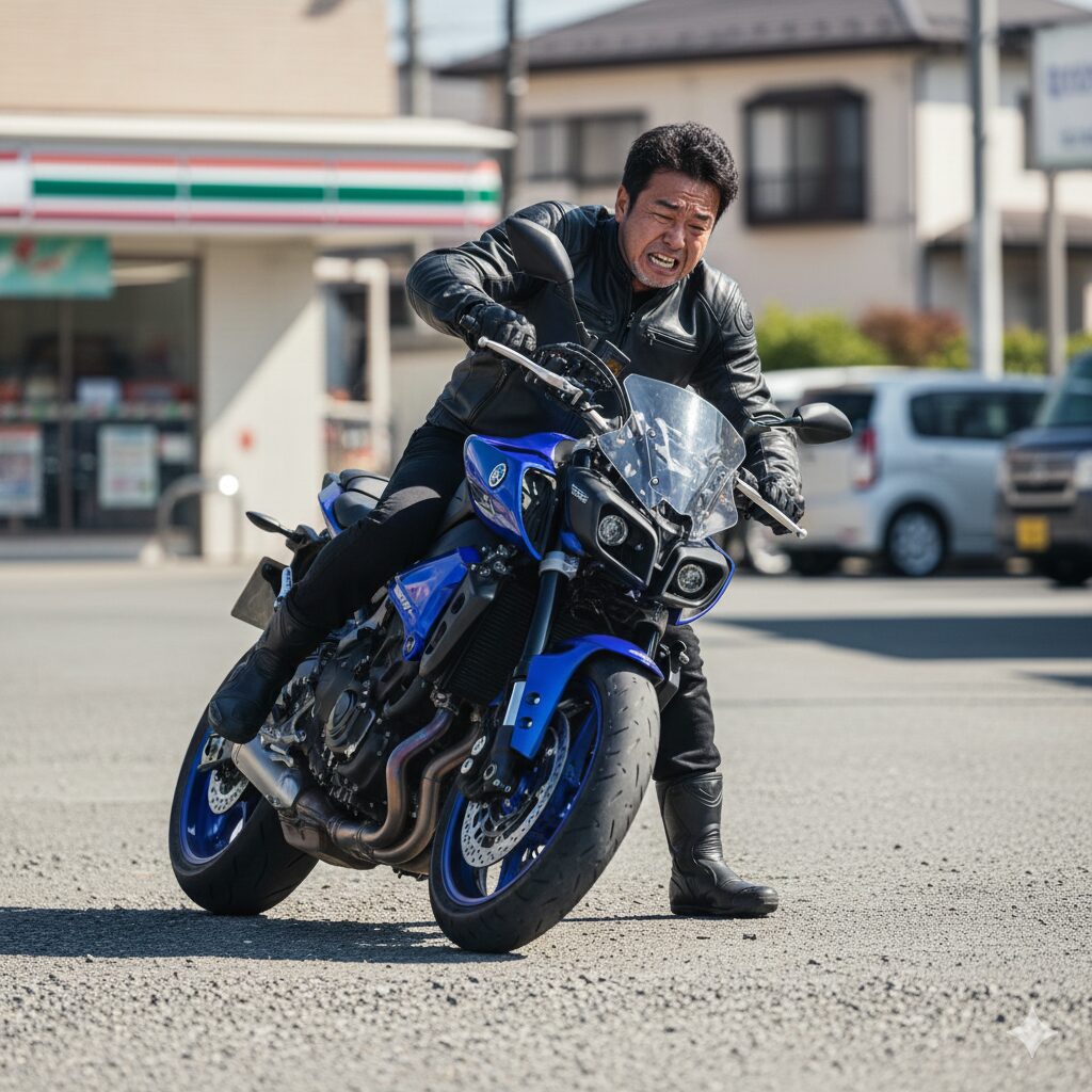 MT-10の足つき性と立ちゴケのリスク